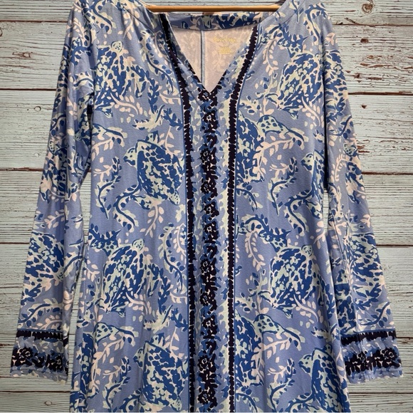 NWT Lilly Pulitzer UPF 50+ Faye Maxi Dress in Blue Peri Turtley Awesome Sz M - Picture 6 of 15